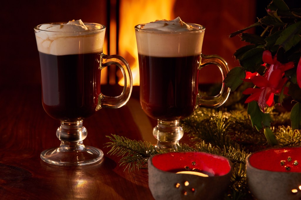 Spanish coffee by the fire 